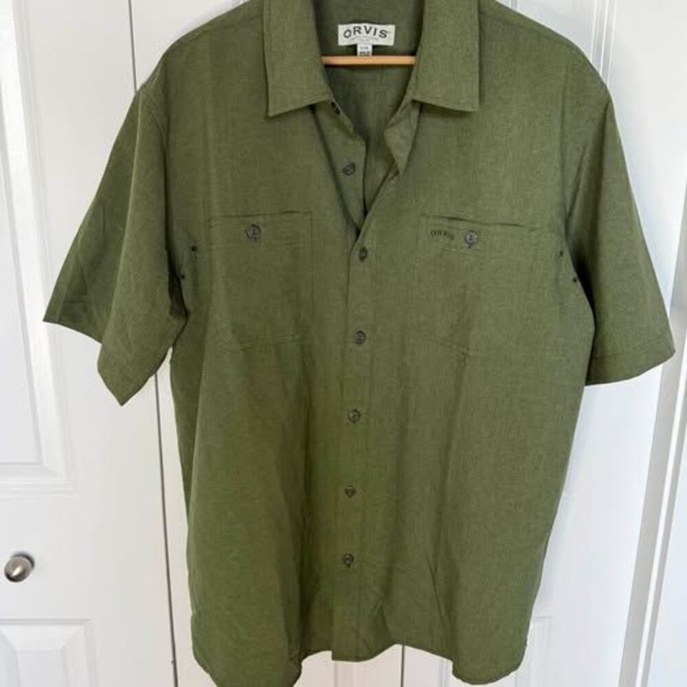 Orvis Classic Collection Short Sleeve Button Down Shirt - Size Large